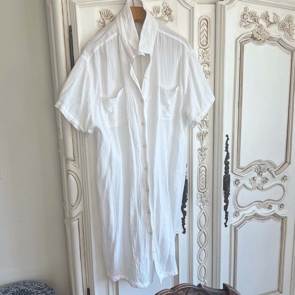 Weatherproof white gauze dress, tunic, coverup, duster  size xxl